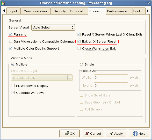 Xconfig - Screen Definition