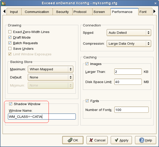 Xconfig - Shadow Window