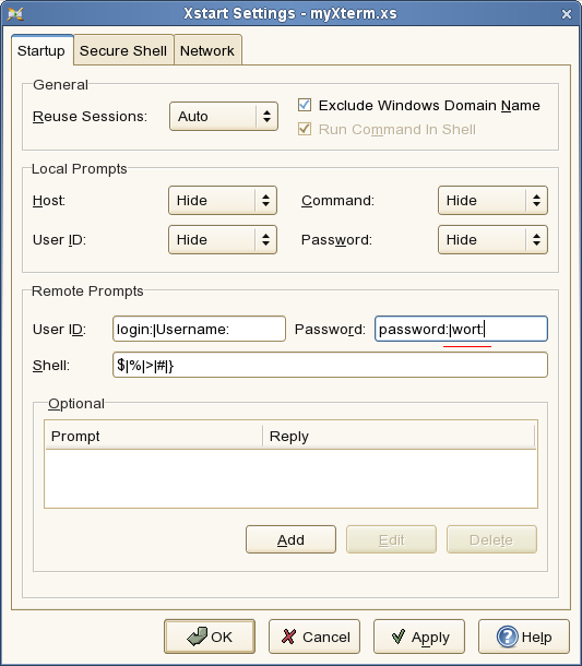 Xstart - Einstellungen