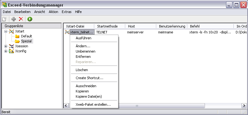 Verbindungsmanager - Dateioperationen