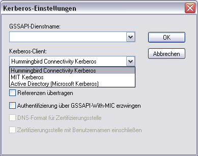 Kerberos ausw�hlen