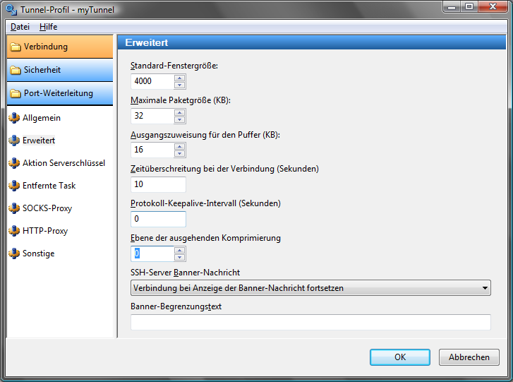 CSSH: Erweiterte Einstellungen CSSH: Erweiterte Einstellungen