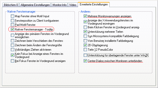 Xconfig: Erweiterte Display-Einstellungen