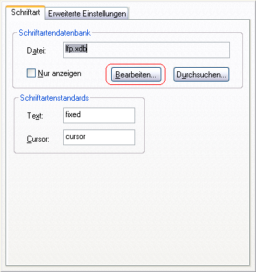Xconfig - Schriftartenverwaltung