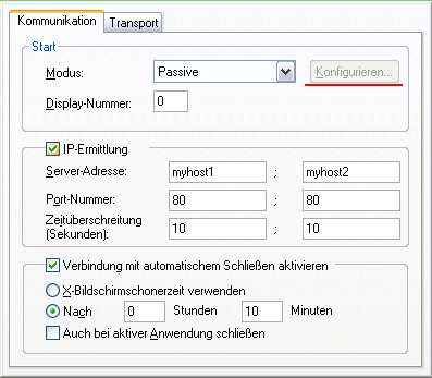 Xconfig: Netzwerk und Kommunikation
