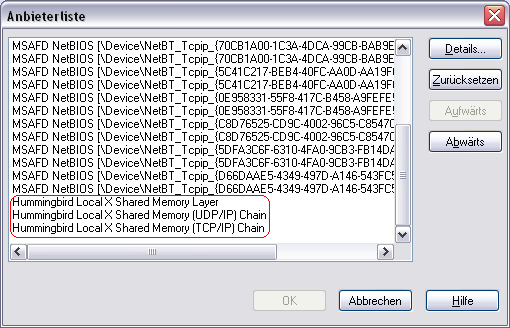 Xconfig: Netzwerk-Provider