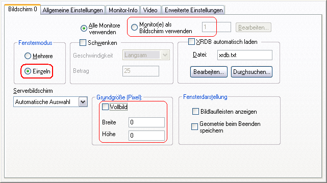 Xconfig - Single Window Mode