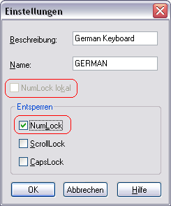 Xkeys: Einstellungen